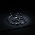 LUMEN Spectre Chain Necklace dark chrome on matte black surface